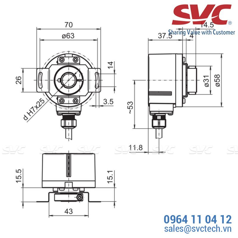 Cảm biến tốc độ vòng quay - Encoder - EIL580-B - Option 6301
