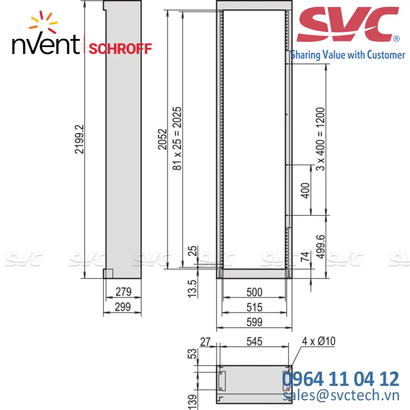 Tủ điện bằng thép (Steel Cabinets) Etsirack Cabinet Frame, 2 Pieces - 10125-011