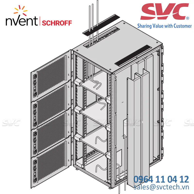 Tủ điện bằng thép (Steel Cabinets) Varistar Colocation Cabinet, RAL 7021, 3 Compartments, 47 U, 2200H, 600W, 1200D - 10130-221