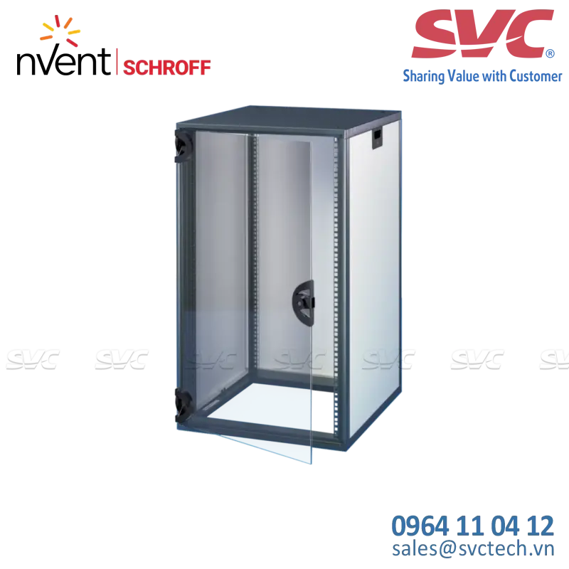 Tủ điện bằng nhôm (Aluminum Cabinets) Novastar Cabinet With Safety Glass Door and Rear Panel, Slim-Line, RAL 7021/7035, 589H 553W 600D - 16230-019