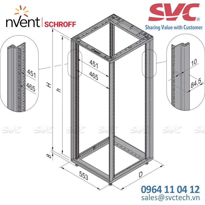 Tủ điện bằng nhôm (Aluminum Cabinets) Novastar Cabinet With Safety Glass Door and Rear Panel, Slim-Line, RAL 7021/7035, 589H 553W 600D - 16230-019