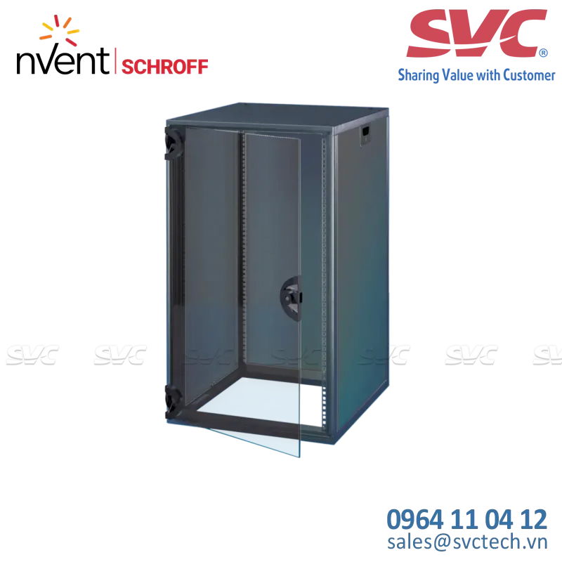 Tủ điện bằng nhôm (Aluminum Cabinets) Novastar Cabinet With Safety Glass Door and Rear Panel, Heavy-Duty, RAL 7021, 1745H 553W 600D - 15230-022