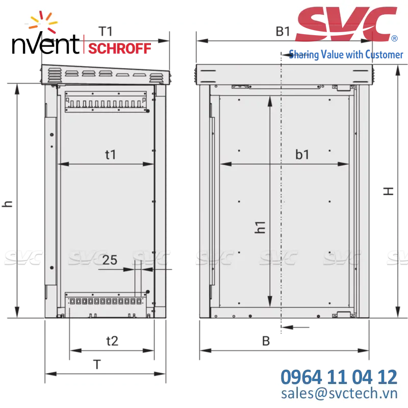 Vỏ tủ điện 2 lớp (Double Wall Cabinets) Outdoor Unibody Cabinet With Single Door, 930H 16 U, 700W 500D - 11249-003