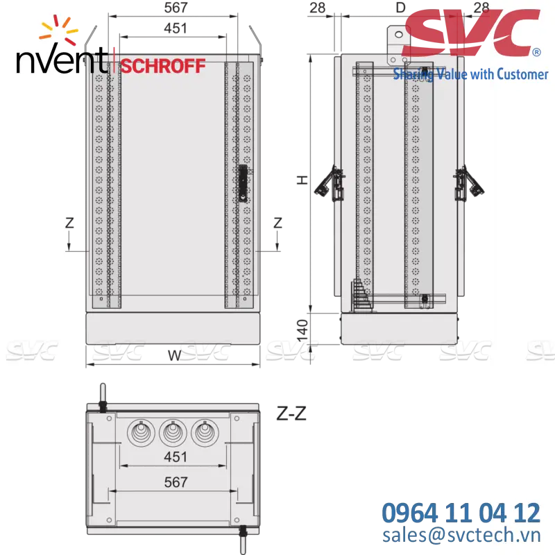 Vỏ tủ điện 1 lớp (Single Wall Cabinets) Outdoor Comline FTTX Cabinet With Dual Access, 600H 800W 600D - 12349-007