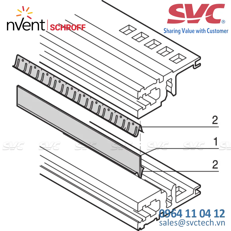 EMC Shielding Kit, Between Horizontal Rails, Stainless Steel, 63 HP - 24562-563
