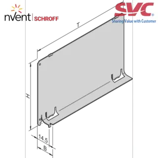 Air Baffle Without Front Panel, 3 U, 4 HP, Depth 160 mm - 34562-823