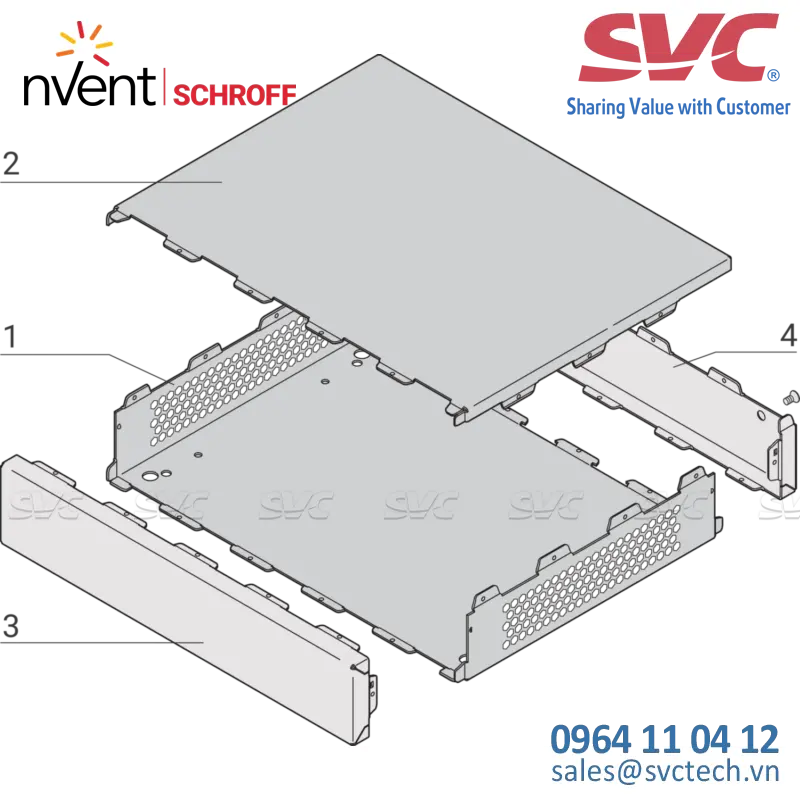 Interscale Desktop Case, Perforated, 44 mm, 221 mm, 177 mm - 14825-154