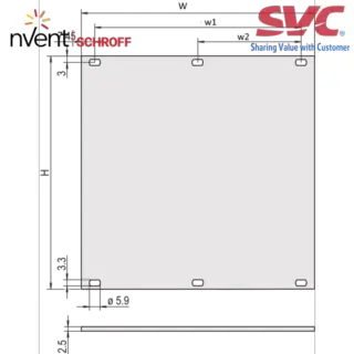 Mặt trước (Front Panels) Front Panel, Unshielded, 3 U, 10 HP, 25 mm, Al, Front Anodized, Rear Conductive - 30838-049
