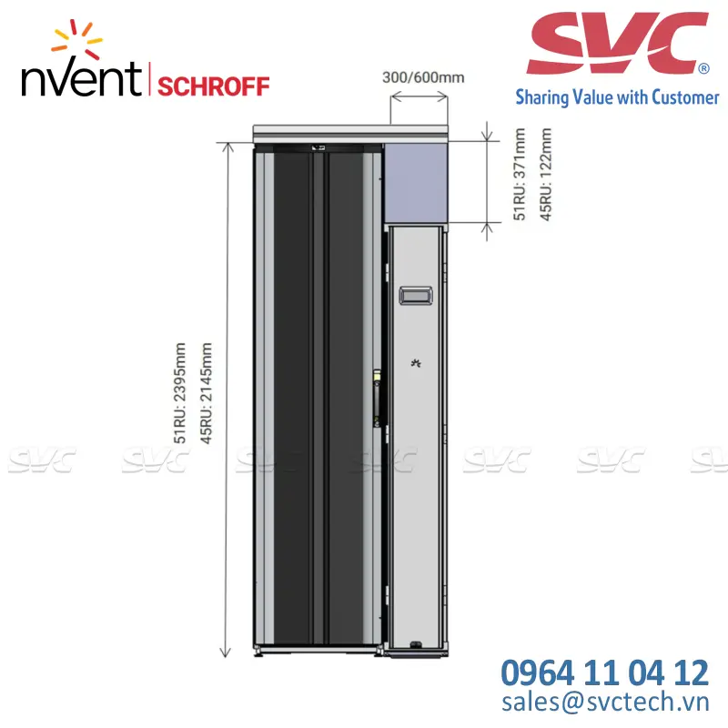 RackChiller In-Row Cooler Ganging Kit for Varistar CP, 42 U, 300 mm Width, with 100 mm Plinth - 21630-175