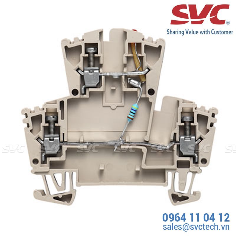 Cầu đấu dây Domino dạng bắt vít - WDK 25 LD RT 24VDC +-