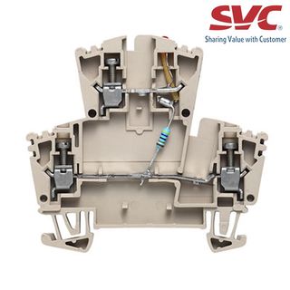 Cầu đấu dây Domino dạng bắt vít - WDK 25 LD RT 24VDC +-
