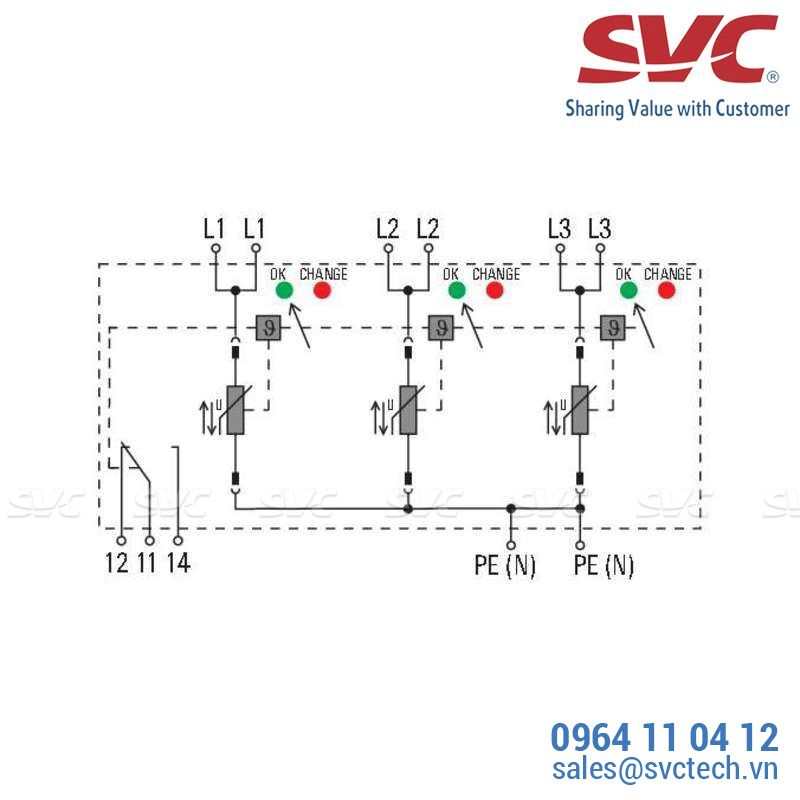 Chống sét lan truyền nguồn AC - VPU I 3 R 400V/25KA