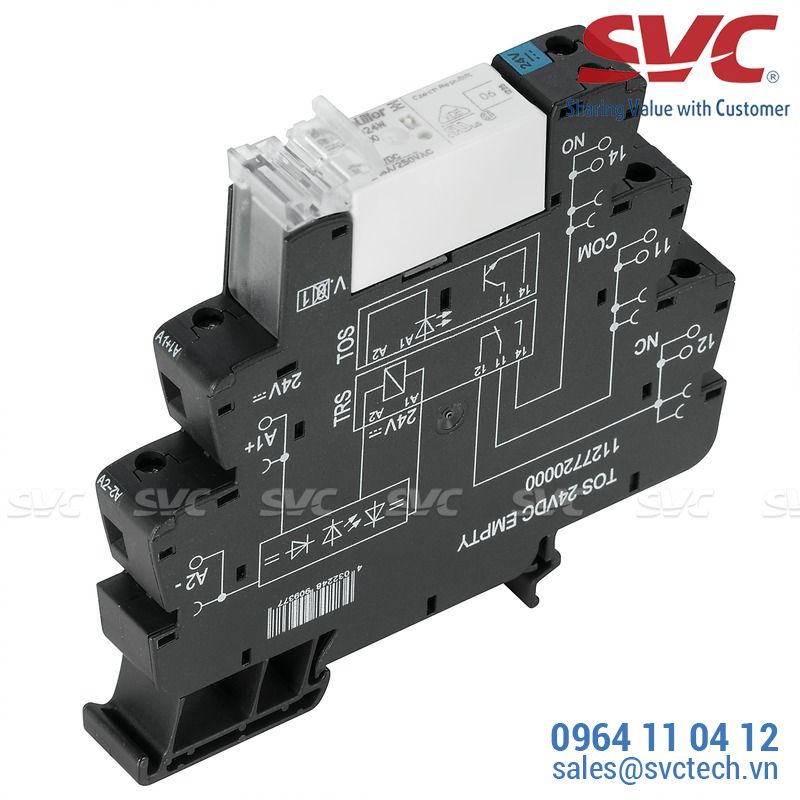 PLC Relay (Rơ le mỏng) kết nối vặn vít - TRS 24VDC 1CO 16A