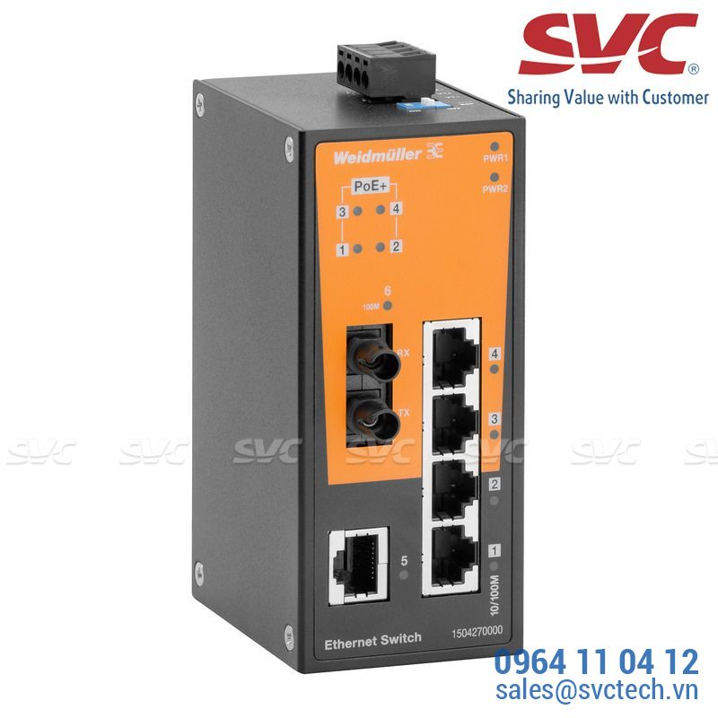 Bộ chia mạng Unmanaged Switch - IE-SW-BL06-1TX-4POE-1ST