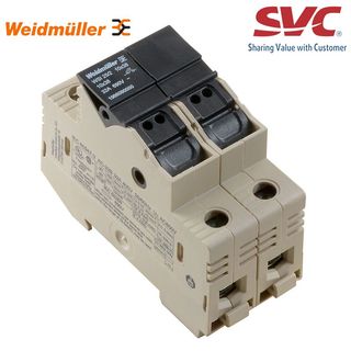 Cầu đấu dây Domino dạng bắt vít kèm cầu chì - WSI 25/2 10x38