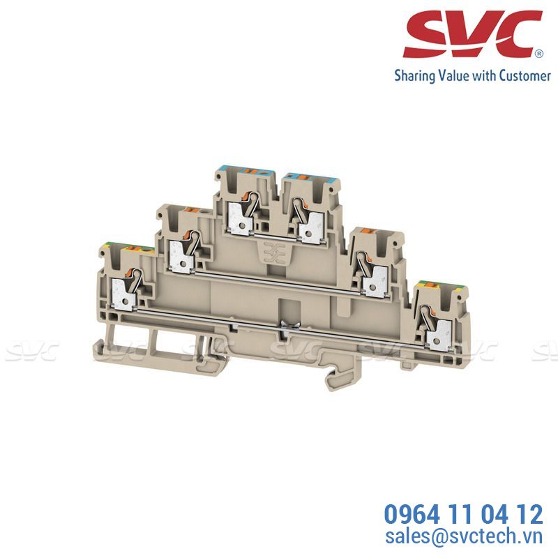 Cầu đấu dây Domino dạng cắm thường Feed-through - A3T 25 N-FT-PE