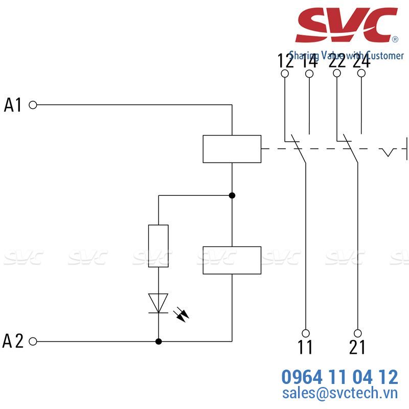 Relay (Rơ le) 8 chân 2CO D-Series trọn bộ kết nối vặn vít - DRIKIT 230VAC 2CO LD/PB