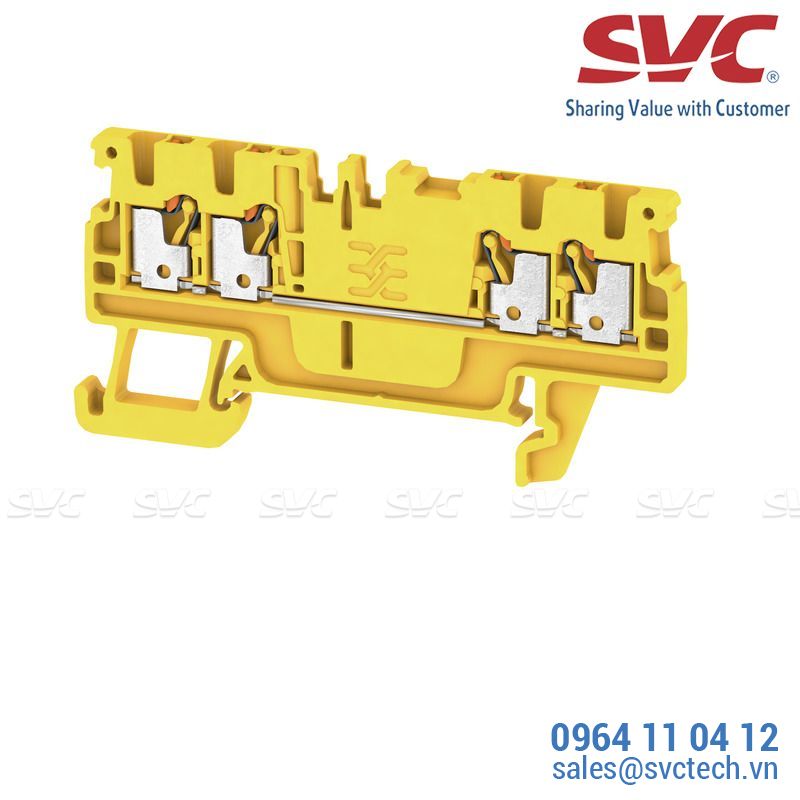 Cầu đấu dây Domino dạng cắm thường Feed-through - A4C 15 YL