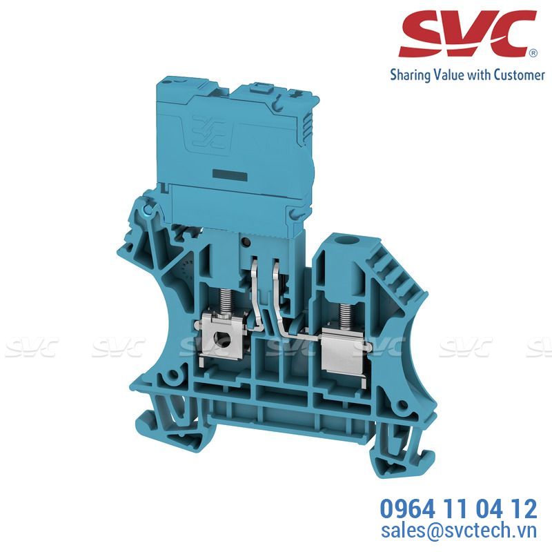 Cầu đấu dây Domino dạng bắt vít kèm cầu chì - WFS 4 30-70V BL