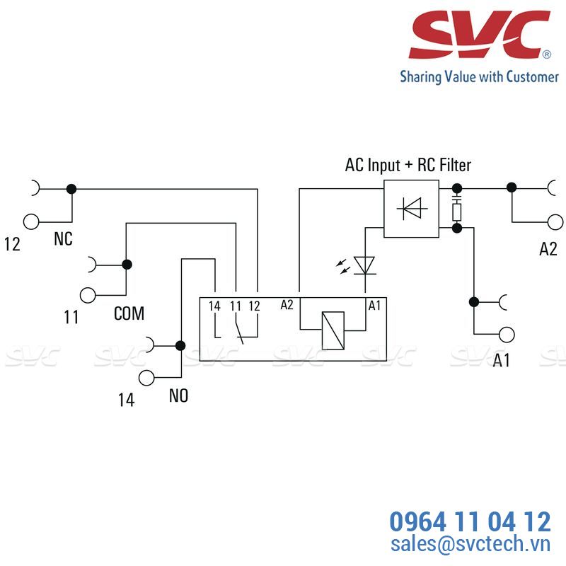PLC Relay (Rơ le mỏng) kết nối dạng cắm - TRP 230VAC RC 1CO AU