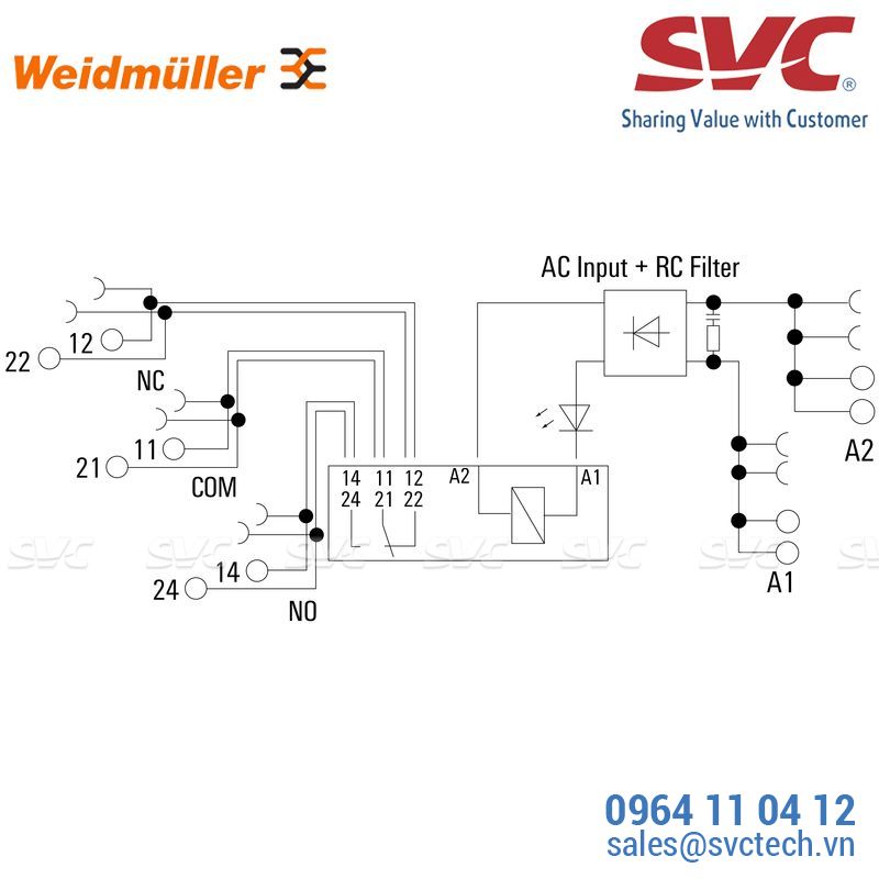 PLC Relay (Rơ le mỏng) kết nối dạng cắm - TRP 120VAC RC 2CO