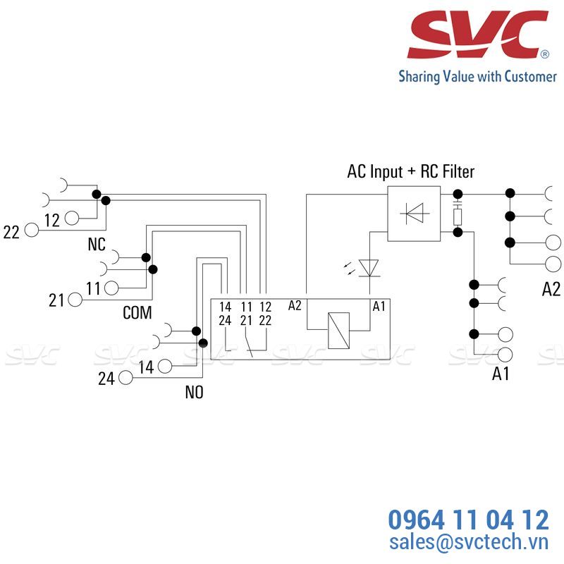 PLC Relay (Rơ le mỏng) kết nối dạng cắm - TRP 120VAC RC 2CO AU